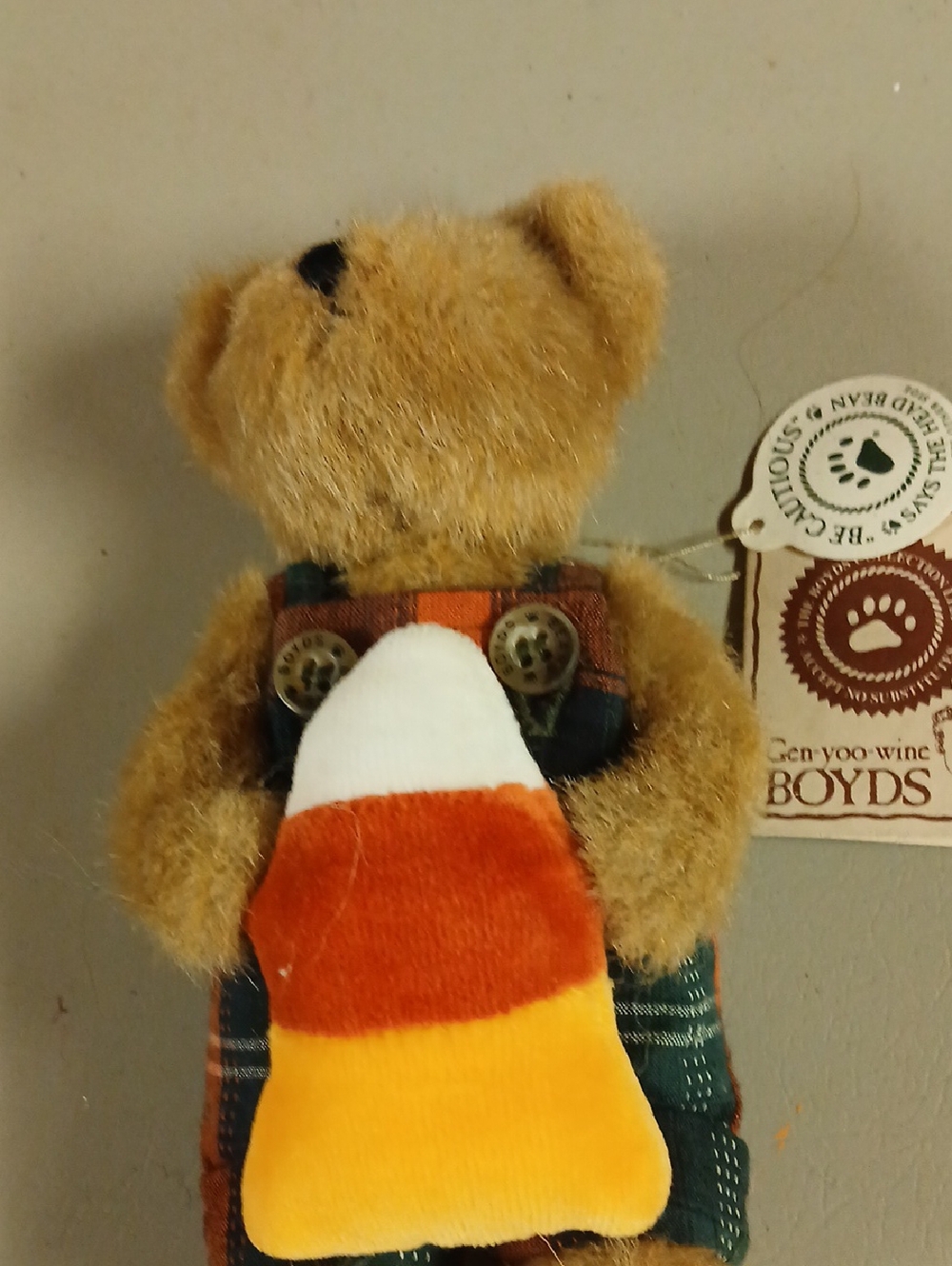Boyds Bears Plush Bear with Candy Corn - Brown, Orange, Yellow, White